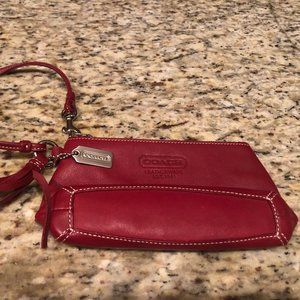 Coach Red Leather Wristlet